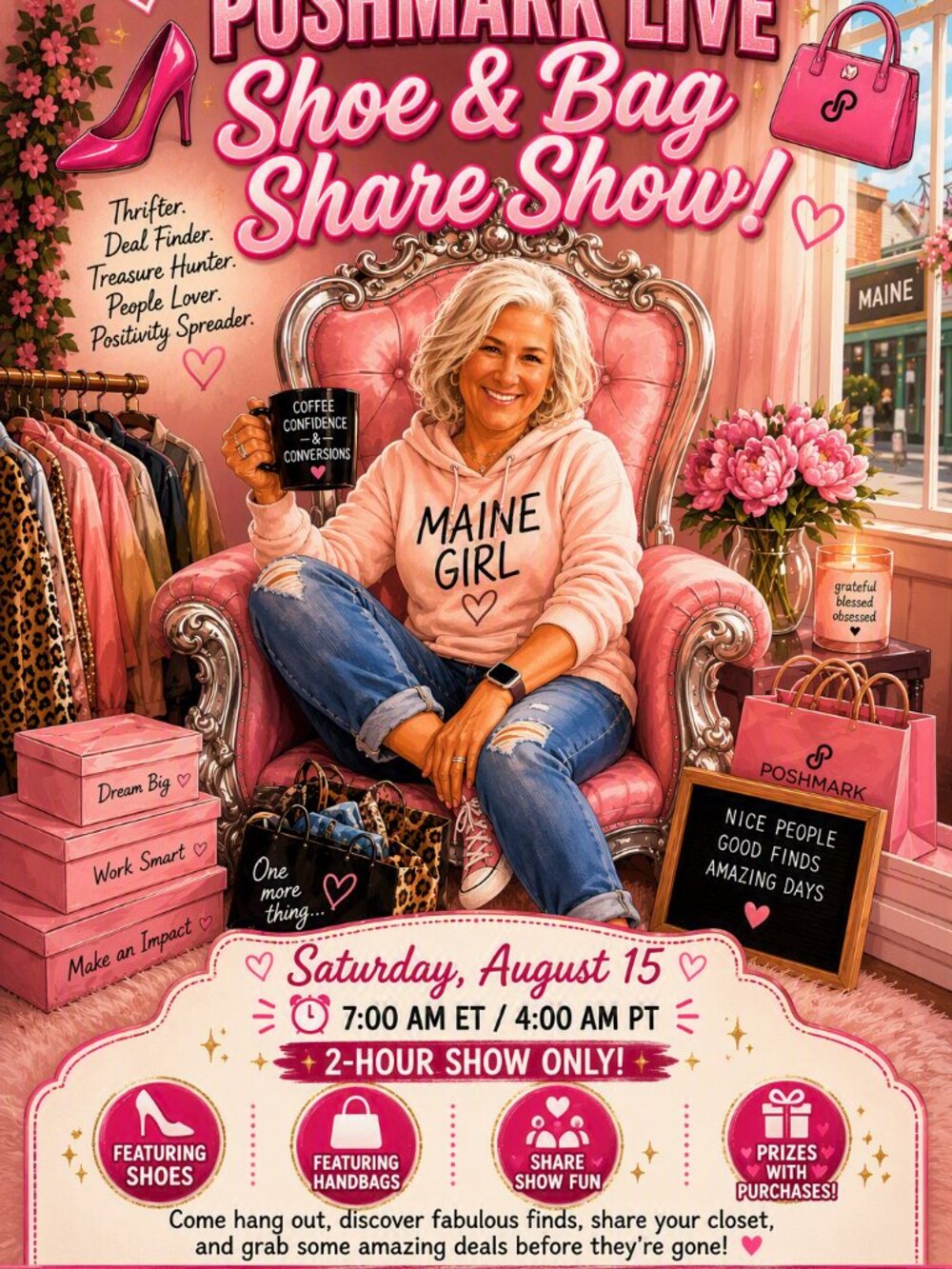 Bag and shoes share show!  2 hours only